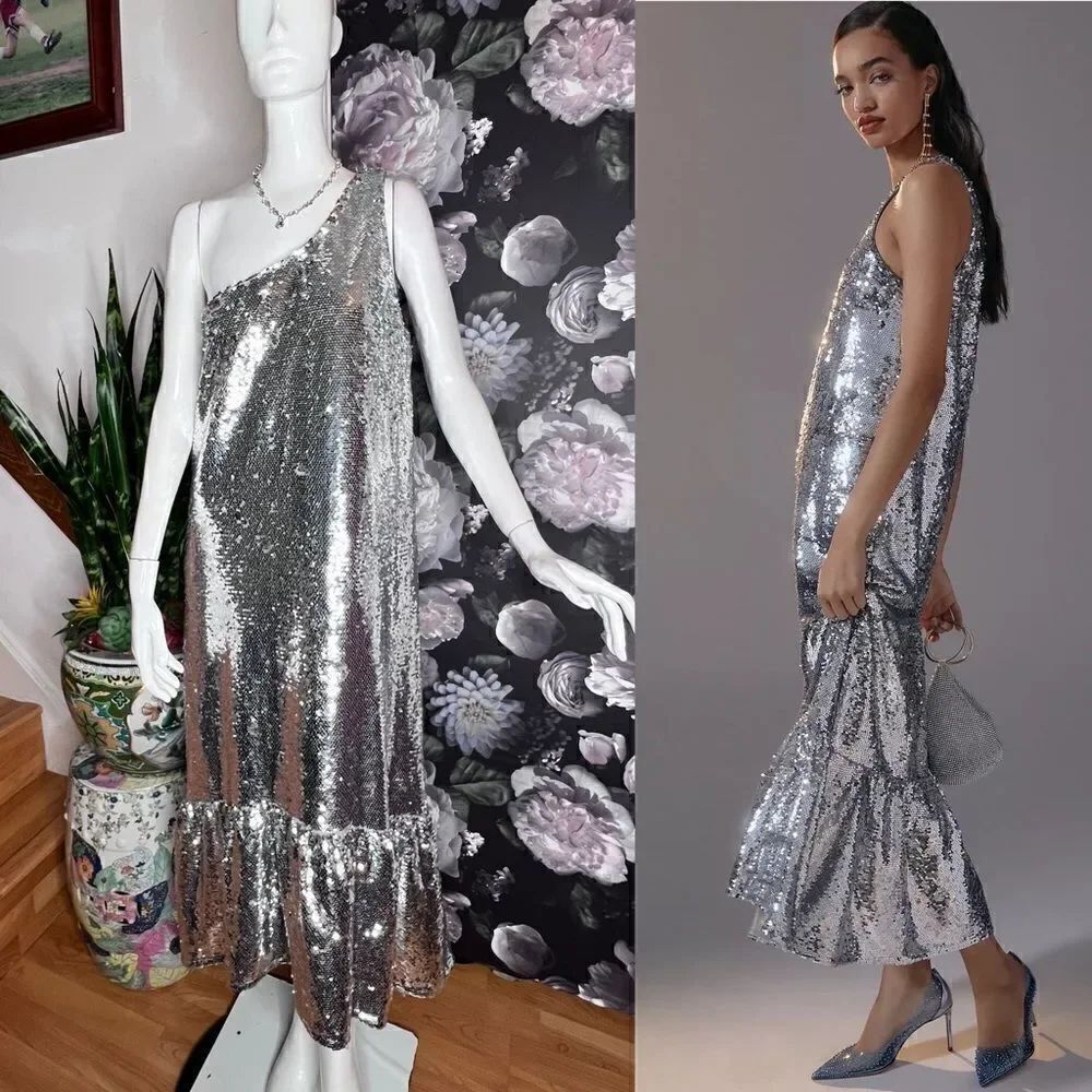 Maeve One-Shoulder Sequin Dress